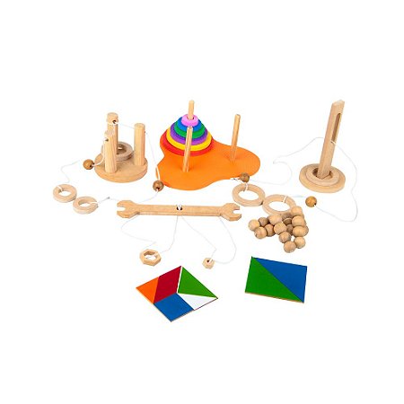 Brinquedo Educativo Kit QI quebra cuca em MDF 6 jogos