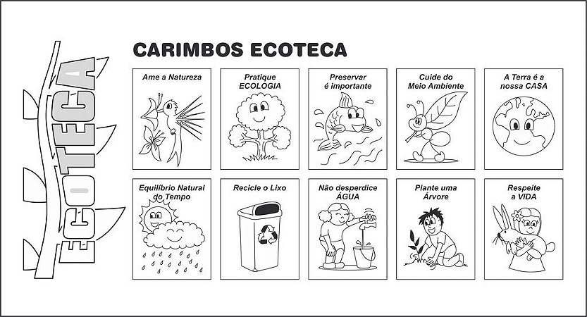 Carimbo Ecoteca 10 Peças - CARLU