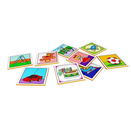 Brinquedo Educativo Memória Meus Brinquedos Mdf 40 Peças