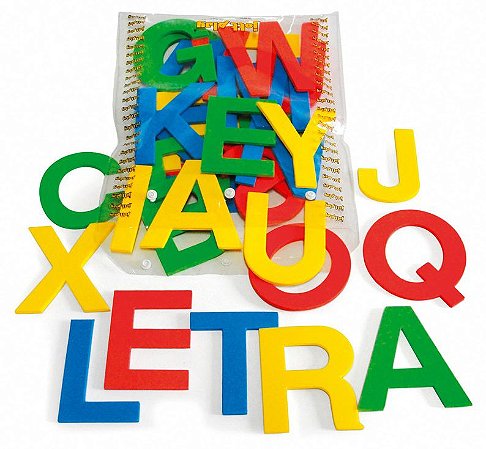 Jogo Educativo Alfabeto Móvel E.V.A. 36 Letras 10 Cm De Altura