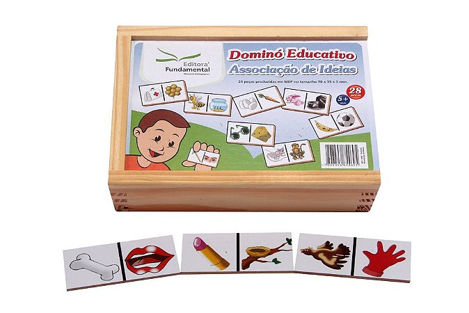 Brinquedo Educativo Dominó Associaçao De Ideias Jogo Com 28 Peças - FUNDAMENTAL