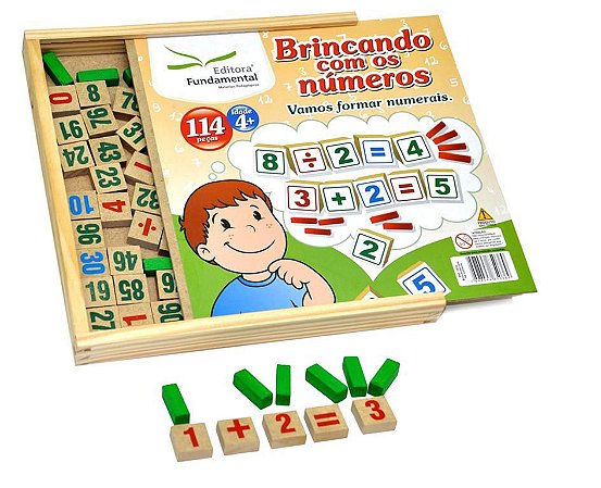 Brinquedo Educativo Brincando Com Os Numeros 114 Peças Em Madeira