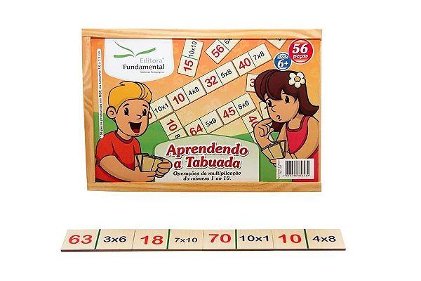Brinquedo Educativo Aprendendo A Tabuada 56 Peças - Fundamental