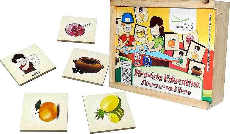 Brinquedo Educativo Memória Alimentos Em Libras