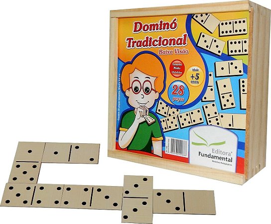 Brinquedo Educativo Dominó Tradicional Baixa Visao