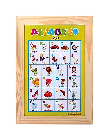 Paineis Sala De Aula Alfabeto Ilustrado Ingles 38x50cm