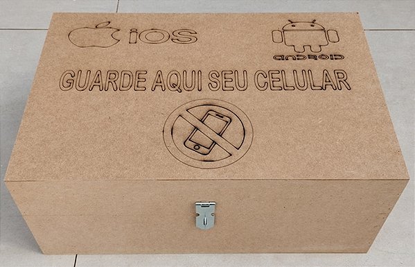 Caixa Organizadora Porta Celular Escola Tranca 36 Nichos MDF