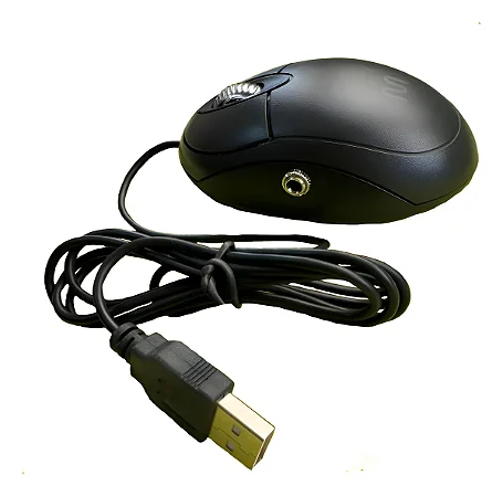 Mouse Usb Adaptado Com 1 Entrada Para Acionador De Pressão Preto