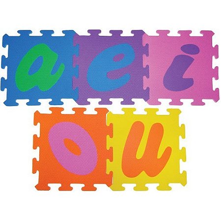 Tapete de vogais 5 placas