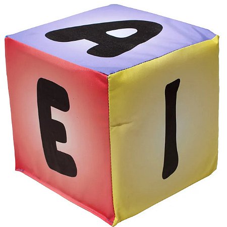 Cubo de Vogais em Espuma - 18 x 18 cm