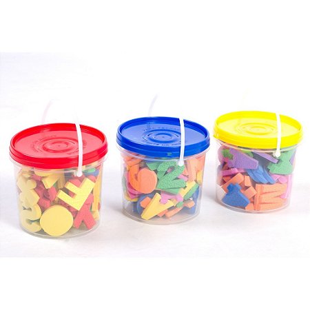 Balde Com 76 Letras e Números em Eva