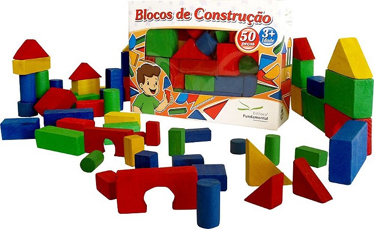 Brinquedo Educativo Blocos De Construção 50 Peças