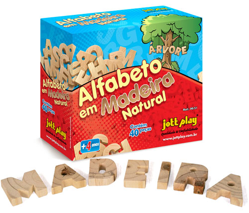 Jogo Educativo Alfabeto Móvel Recortado 40 LETRAS Em Madeira