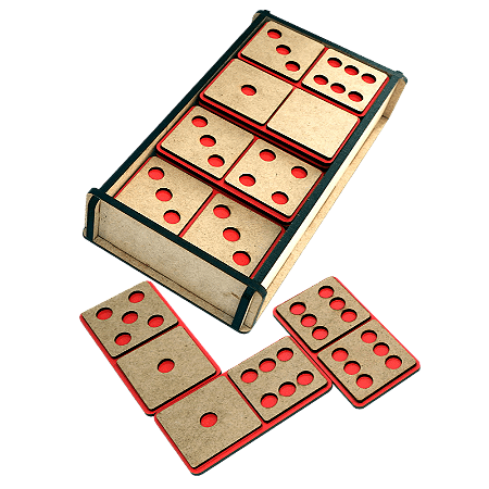Jogo De Dominó Tátil Maninho Brinquedos Madeira 28 Peças