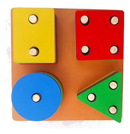Prancha De Formas Geométricas Madeira Brinquedo Educativo 16