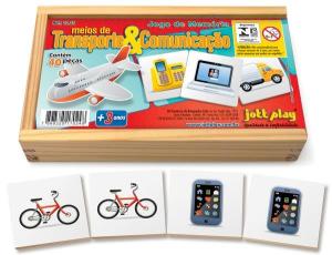 Brinquedo Educativo Jogo De Memória Meios Transportes Comunicação 40 Peças