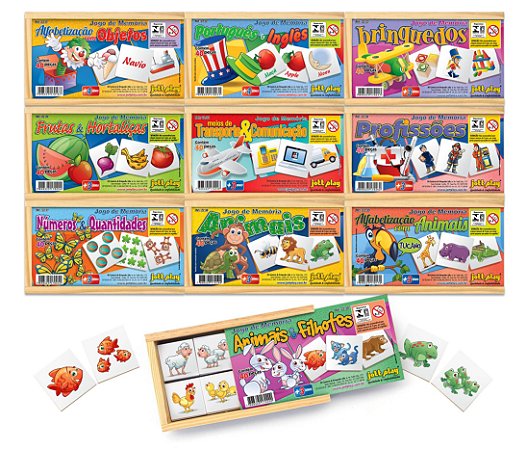 Brinquedo Educativo Kit Com 10 Jogos De Memorias