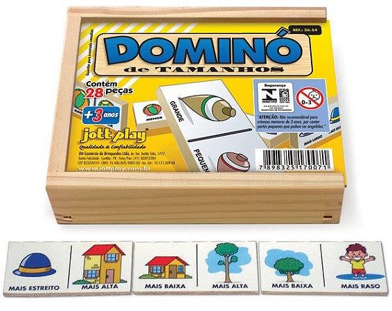 Brinquedo Educativo Dominó Tamanhos 28 Peças