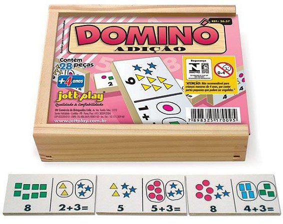 Brinquedo Educativo Dominó Adição 28 Peças