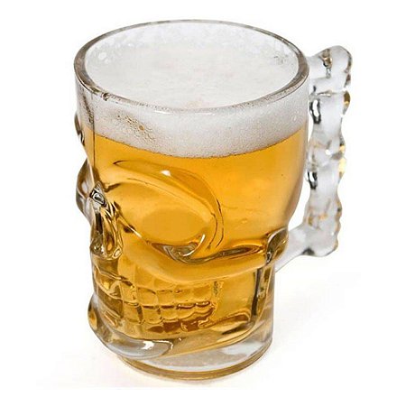 Caneca de Chopp Caveira Lyor Transparente 500 ml