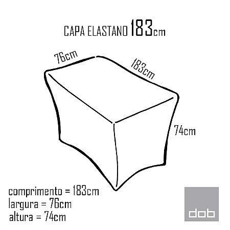 Personalizar capa para mesa dobrável em Elastano 183x76x74cm
