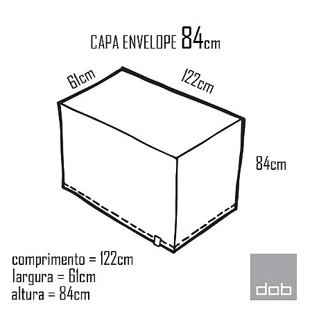 Capa para mesa dobrável Envelope Pacman - 122x61x90cm