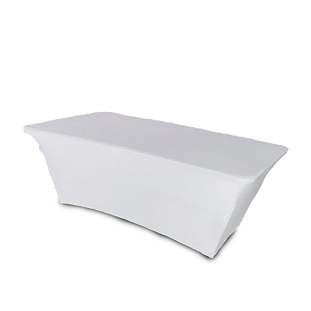 Capa para mesa dobrável Elastano Branca G - 183x76x74cm