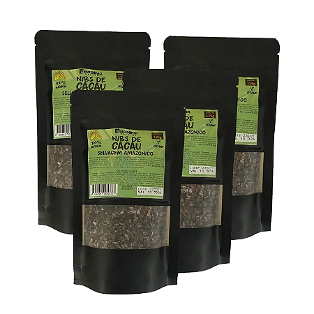 Nibs de cacau selvagem amazônico - kit 4x125g