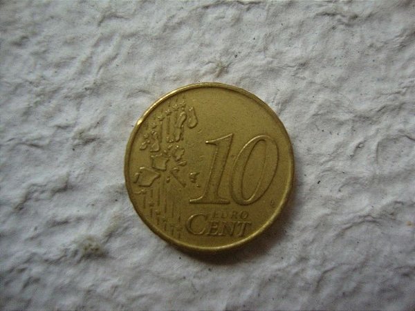 Moeda de dez euros cêntimos achada na rua.