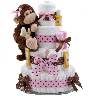 Bolo de Fralda Macaquinho