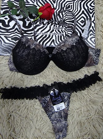Conjunto Animal Print Aime Lingerie