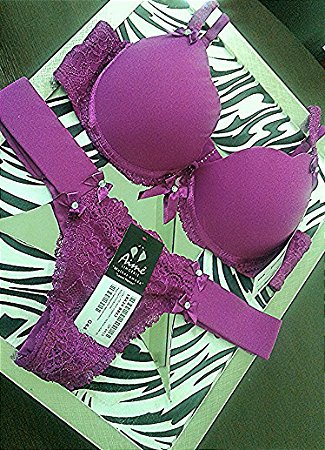 Conjunto confort pink com detalhes em renda aime lingerie