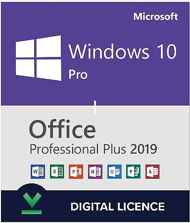 COMBO Microsoft Windows 10 Pro e Office 2019 Pro Plus 32/64 Bits Original + Nota Fiscal
