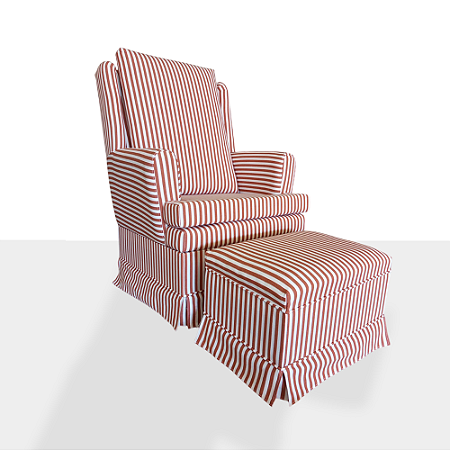 Poltrona de Amamentação com balanço e puff