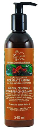 Loção Hidratante Urucum, Cenoura e Coco Babaçu Orgânico - Com Citronela