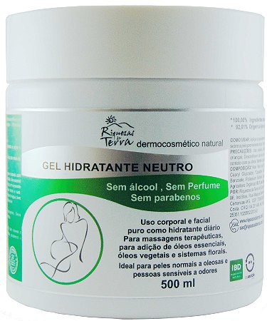 Gel Hidratante Neutro 500 ml - Certificado IBD