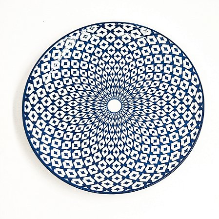 Prato Porcelana Decor Geométrico