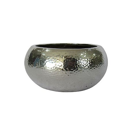 Vaso Cerâmica c/ Acabamento em Metal