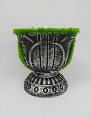 Vaso de Plástico com Detalhes em Musgo Permanente
