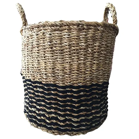 Cesto de Fibra Natural Cilindro com Alça