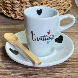 Xicara com Pires Gratidão