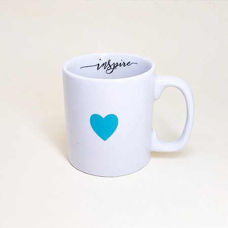 Caneca Porcelana Branca Corações Colors