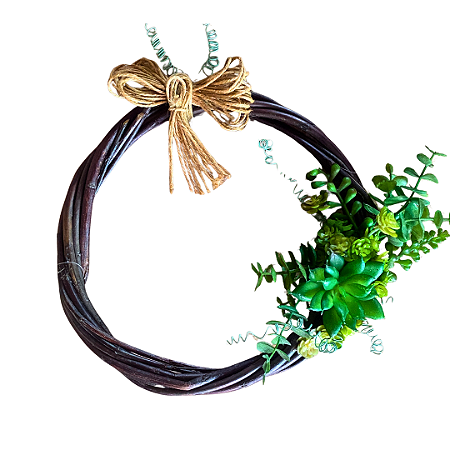 Guirlanda com Laço e Folhas Permanentes