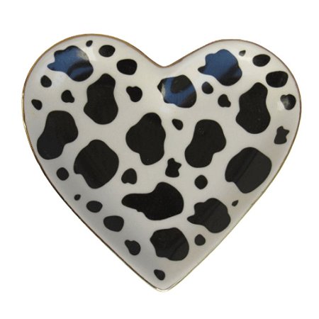 Prato Porta Anéis de Coração c/ pintas pretas
