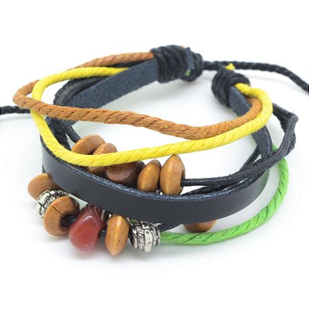 Pulseira Ajustável Amarelo e Verde