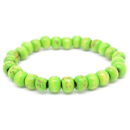 Pulseira Contas Madeira 8MM Verde