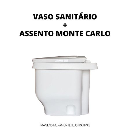 Kit Vaso Sanitário Acquamatic Modelo Zeuz + Assento Monte Carlo Plástico