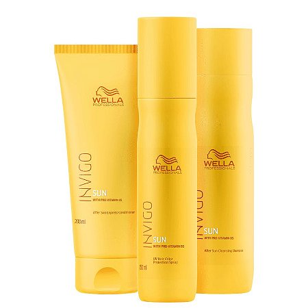 Kit Wella Invigo Sun Sh 250 + Condic. 200 + Leave-in 150ml