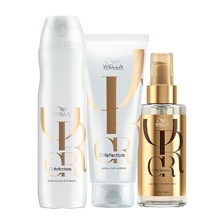 Kit Wella Shampoo 250ml + Cond 200ml + Oil Reflections 100ml