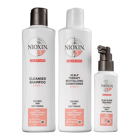 SUPER PROMOÇÃO COM VALIDADE 01/024 - Kit Nioxin Hair System 3 Kit de Tratamento Grande 3 Produtos